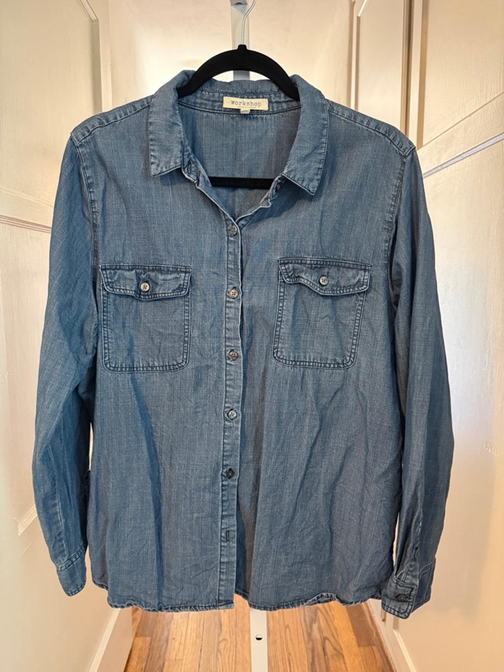 Workshop Republic Clothing Light Blue Denim Button-Down Shirt